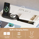 Advwin LED Bedside Tables with Fabric Drawer Set of 2