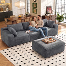 Advwin 278cm L Shape Modular Sectional Sofa Corduroy