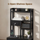 Advwin LED Bedside Table with Charging Station & 3 Drawers