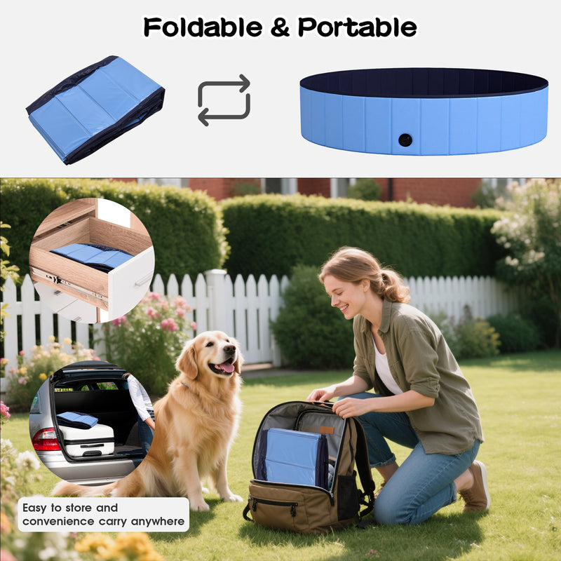 Advwin Foldable Portable PVC Dog Pool 160x30cm