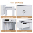 Advwin Dressing Table Vanity Desk w/ Mirror RGB Cabinet