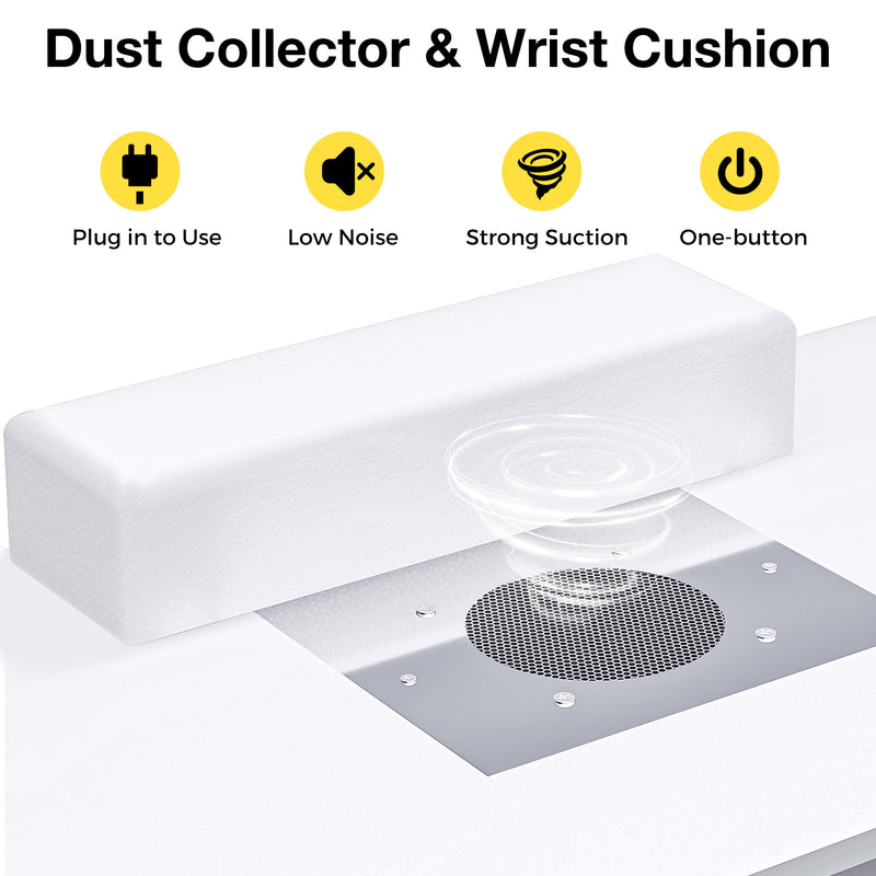 Advwin Manicure Table Dust with Dust Collector LED Light