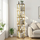 Advwin 5 Tier Rotating Bookshelf Round Corner Organizer