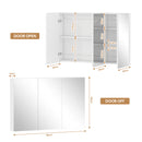 Advwin 3 Door Bathroom Mirror Cabinet Wall Mounted White