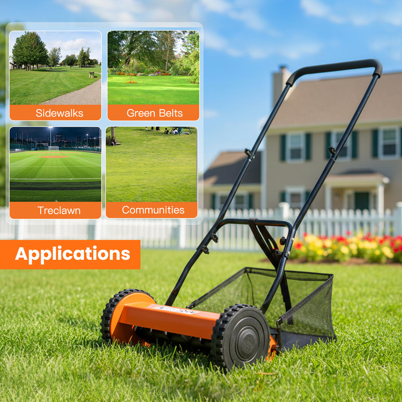 Advwin Hand Push Lawn Mower Manual Reel Mowing Machine