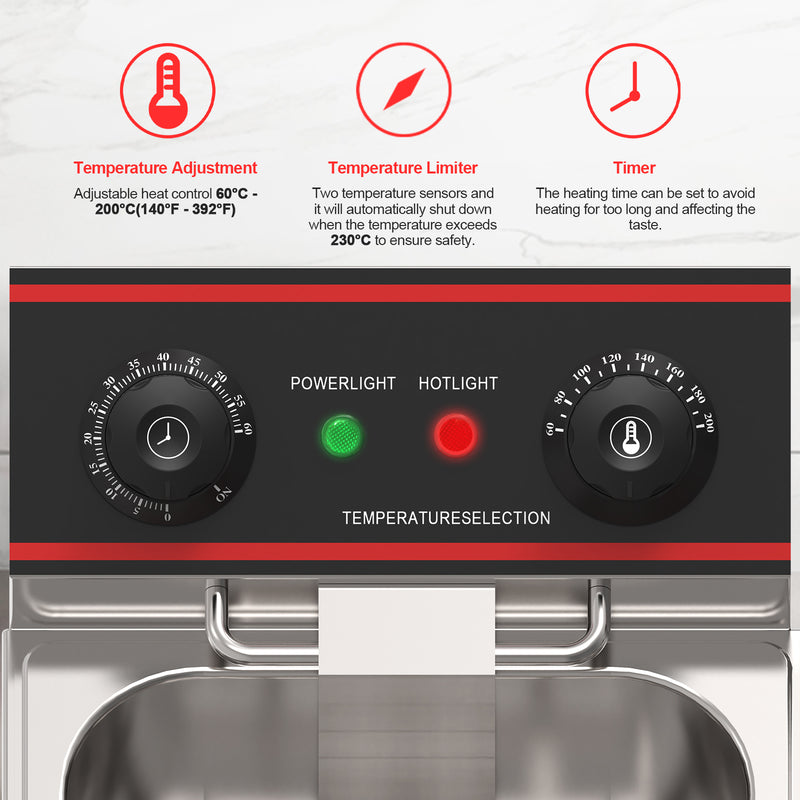 Advwin 16L Electric Commercial Deep Fryer with Timer