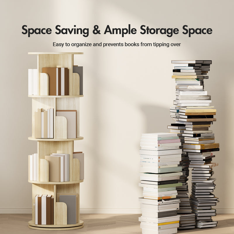 Advwin 4 Tiers 360 Rotating Bookshelf Corner 126CM