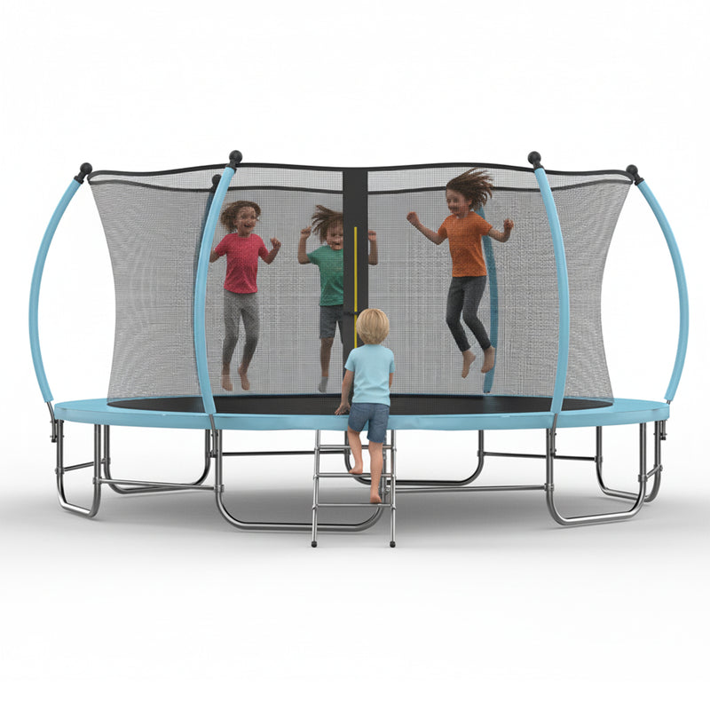 Advwin 14FT Trampoline Outdoor Recreational Trampoline Blue