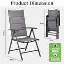 Advwin Folding Patio Chairs Set of 2 w/ Adjustable Backrest