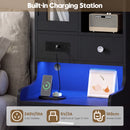Advwin 125cm Tall Bedside Table with Charging Station