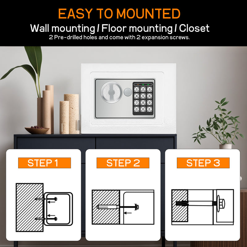 Advwin Digital Security Safe Box with Keypad 0.3ft³