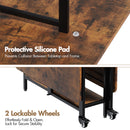 Advwin 140cm Folding Dining Table Drop Leaf Rustic