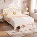 Advwin LED Velvet Bed Frame w/ Adjustable Headboard Double