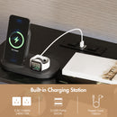 Advwin 3-Tier Bedside Table with Fabric Drawer and Lights