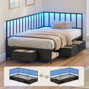 Advwin Single Corner Bed Frame with RGB LED