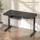 Advwin Electric Standing Desk with Drawer Glass Desktop