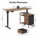 Advwin L Shaped Electric Sit Stand Desk w/ Power Hub
