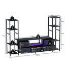 Advwin 185cm TV Stand with Bookshelf & LED Lights