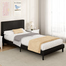 Advwin Single Bed Frame Upholstered Black Platform Base