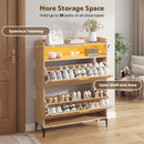 Advwin LED Shoe Storage Cabinet w/ Flip Drawers