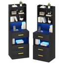 Advwin Tall Bedside Table with Charging Station