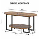 Advwin 2-Tier Coffee Table with Open Storage Shelf