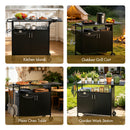 Advwin Mobile Kitchen Island with Foldable Side Table