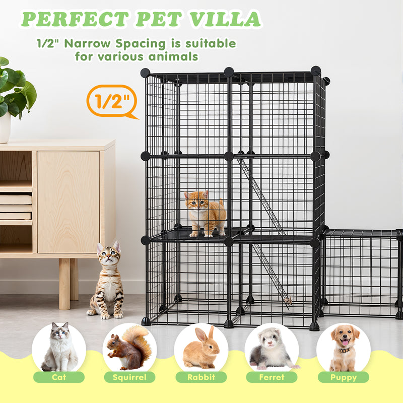 Advwin Cat Enclosures DIY Pet Kennels Playpen for 1-6 Cats