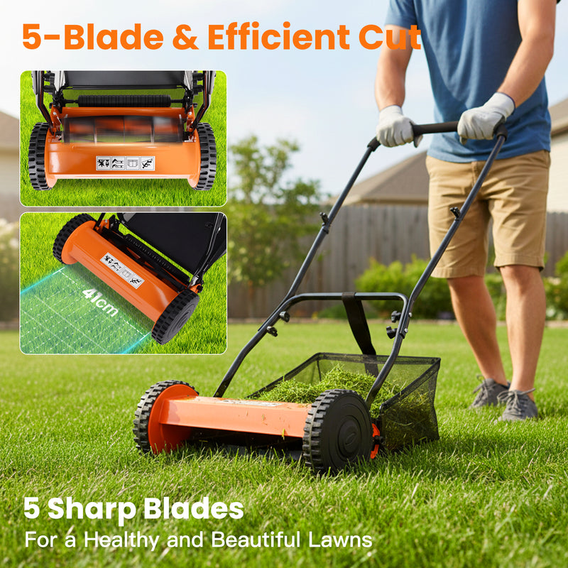 Advwin Hand Push Lawn Mower Manual Reel Mowing Machine