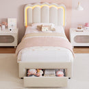 Advwin LED Bed Frame with Adjustable Headboard King Single