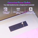 Advwin LED RGB Light Electric Standing Desk White