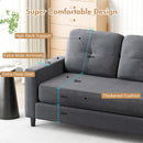 Advwin 2-Seater Sofa 132cm Loveseat Sofa Dark Grey