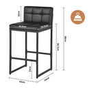 Advwin Set of 4 Bar Stools with Backrest & Metal Footrest