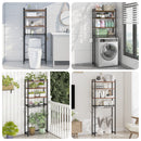 Advwin 4 Tier Over The Toilet Storage Rack Walnut