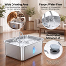 Advwin 15L Stainless Steel Dog Water Fountain w/ 6 Filters