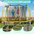 Advwin 10FT Recreational Trampoline Outdoor for Kid Yellow