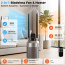 Advwin 2-in-1 Bladeless Tower Fan Heater