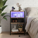 Advwin LED Bedside Table with Charging Station