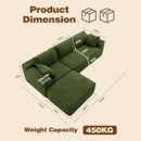 Advwin 278cm L Shape Modular Sectional Sofa Corduroy