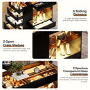 Advwin Glossy Closet Island w/ LED Lights & 8 Drawers