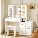 Advwin Dressing Table with LED Mirror RGB Cabinet