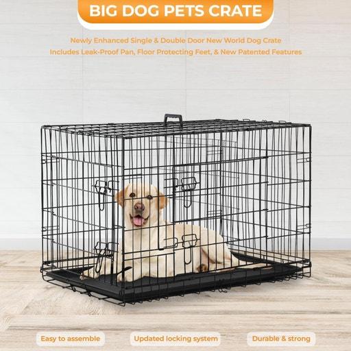 Advwin Dog Cage Crate Foldable Kennel 2 Doors