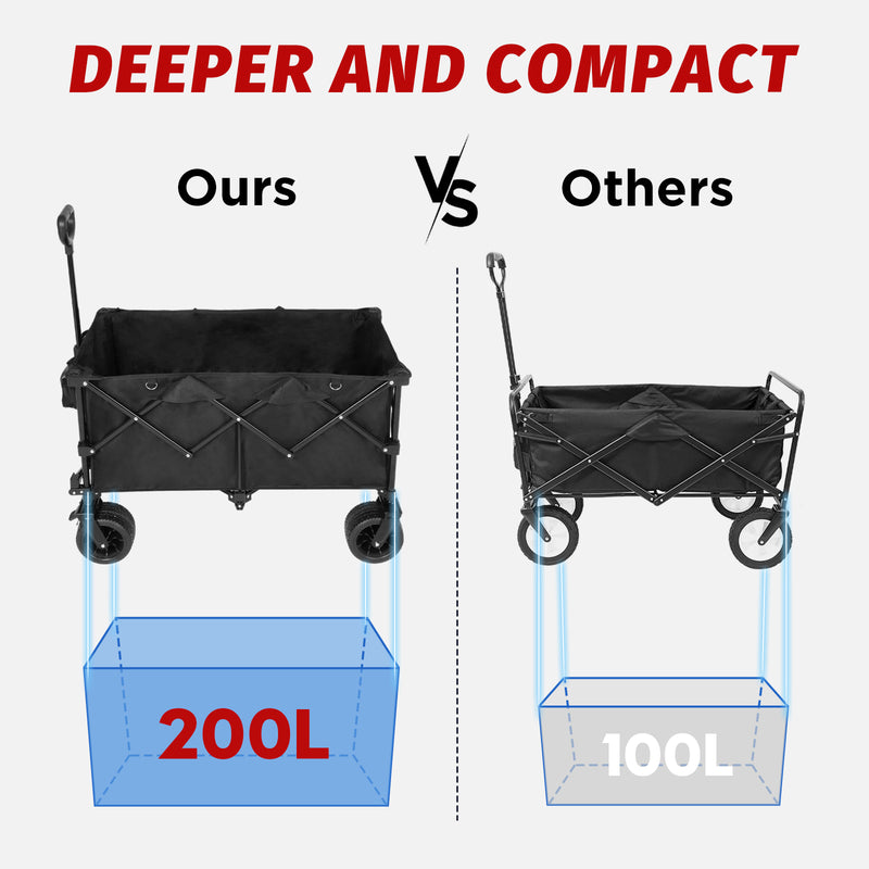 Advwin 200L Collapsible Folding Wagon Outdoor Trailer