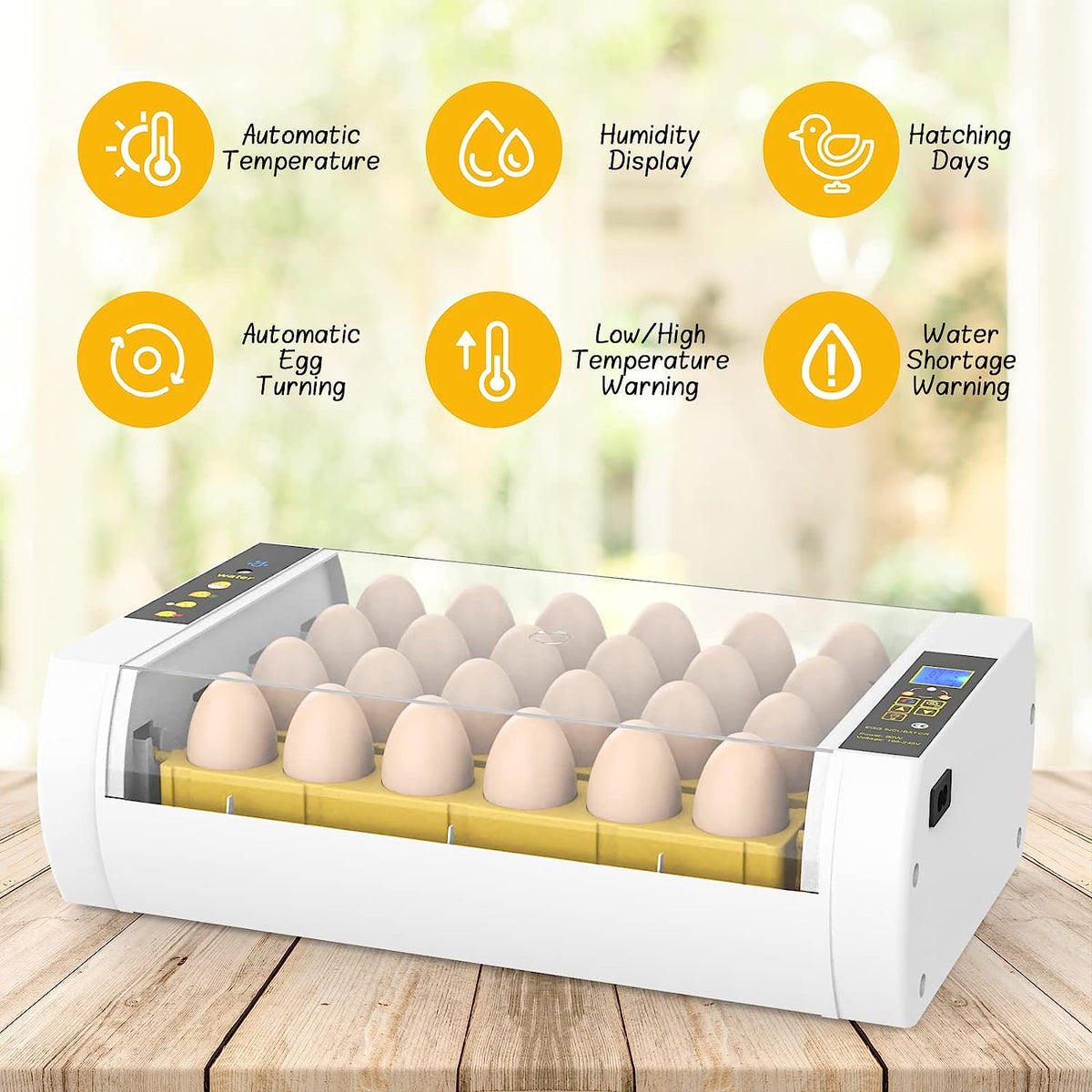 Digital Egg Incubator Automatic Poultry Hatcher with Egg Turning 110V 24 Eggs Digital Egg Incubator Automatic Poultry Hatcher with Egg Turning 110V 24 Eggs