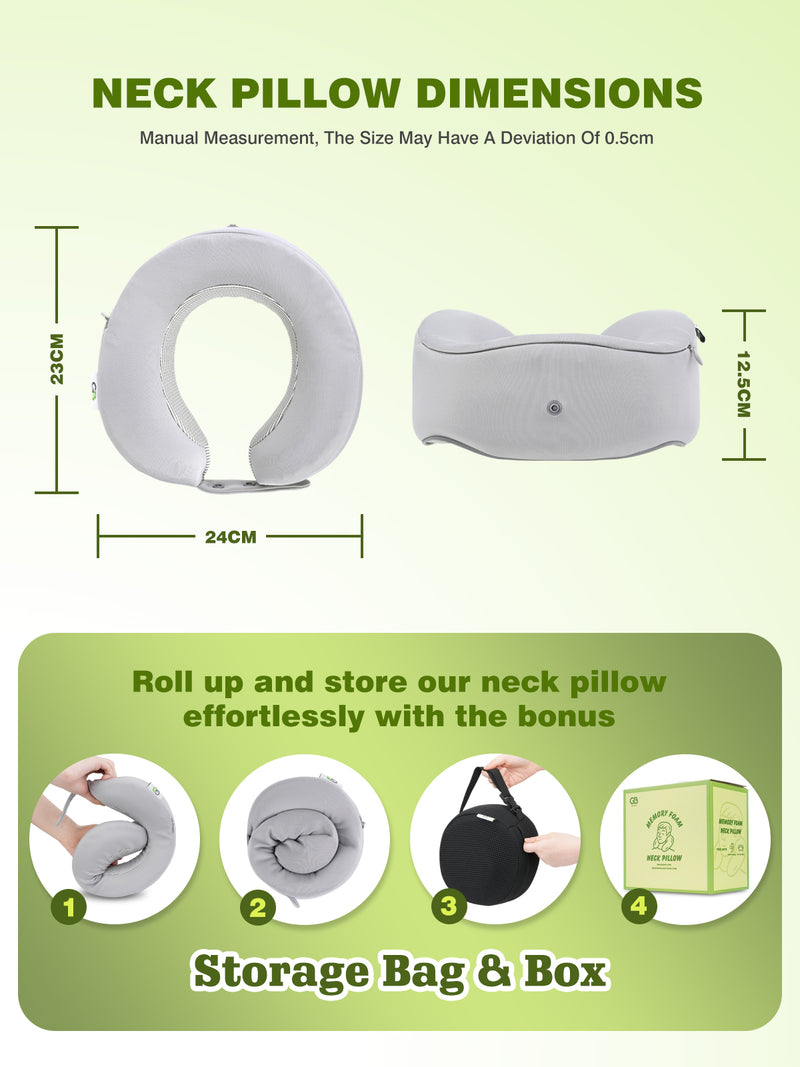 Compact 100% Pure Memory Foam Neck Pillow