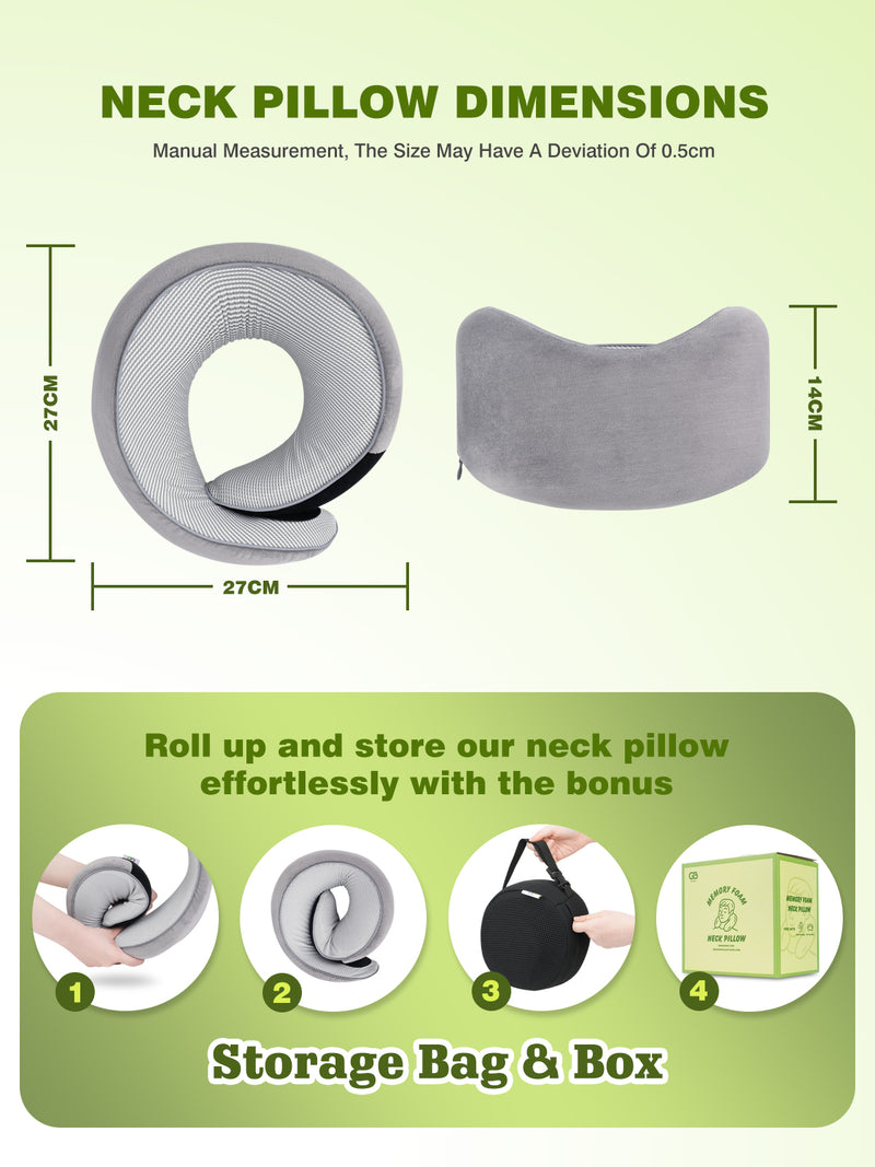 360° Ergonomic Washable Memory Foam Neck Pillow