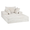 Advwin 132cm Corduroy Chaise Lounge Chair with Cushion