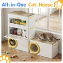 Advwin 4 in 1 Plastic Cat House with Scratching Board
