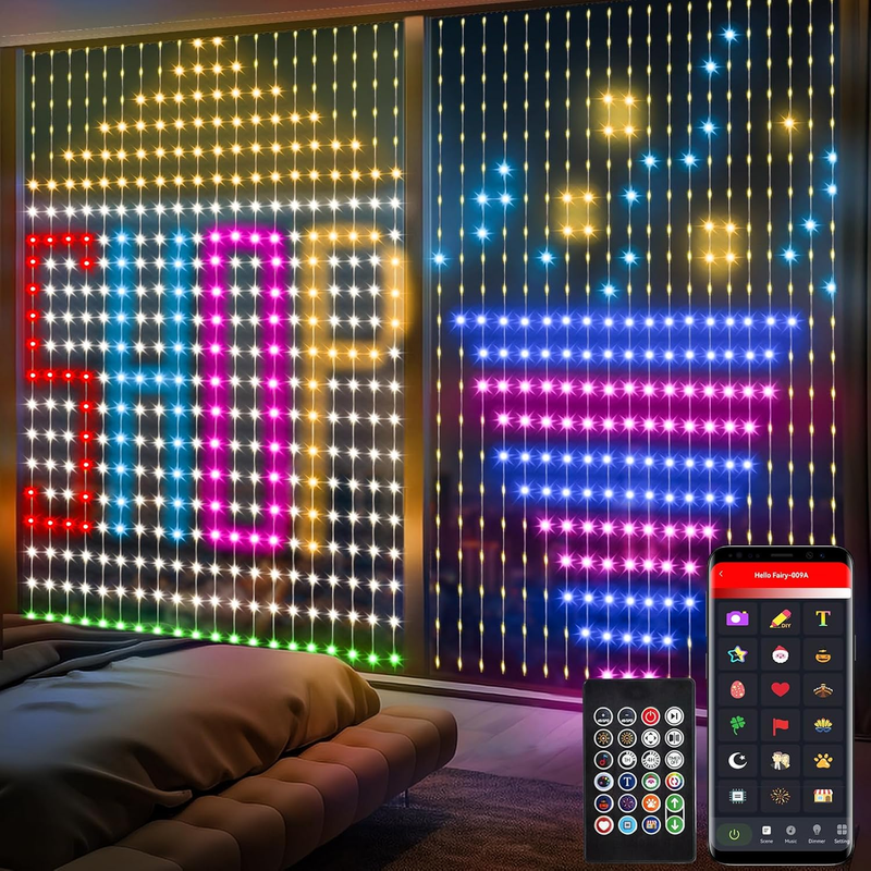 Advwin Curtain Lights 2m x 2m Smart 400 LED String Lights