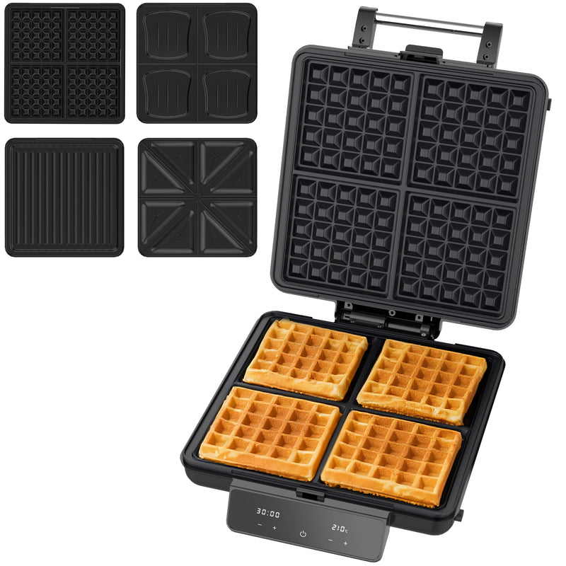 Advwin 4-in-1 Waffle Maker with Removable Plates
